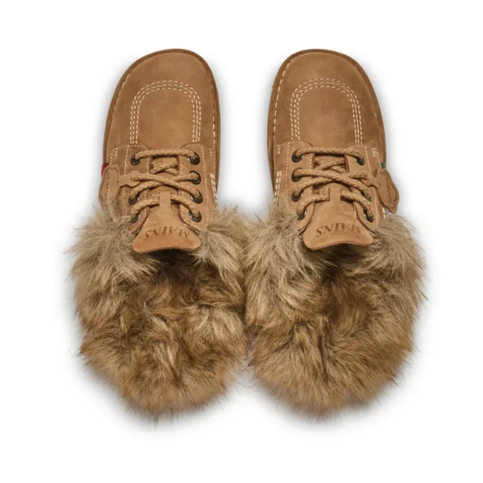 Adulto Unisex Kick Mule con pelo Mains color tostado