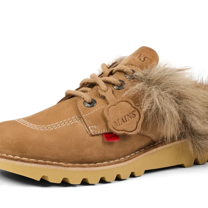 Adulto Unisex Kick Mule con pelo Mains color tostado