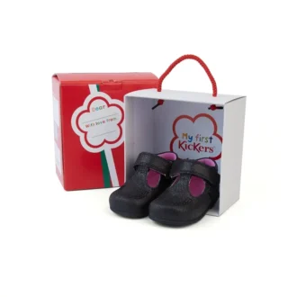 Baby Kick T Glitter Textile Negro
