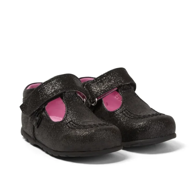 Baby Kick T Glitter Textile Negro