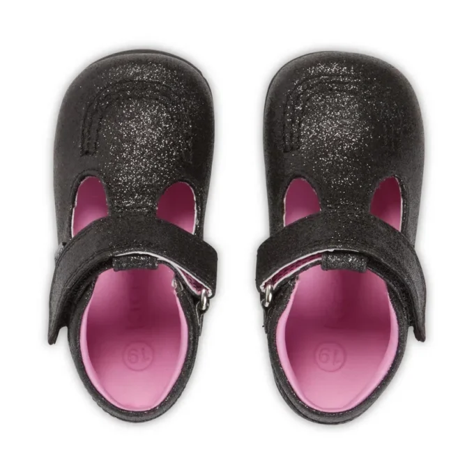 Baby Kick T Glitter Textile Negro