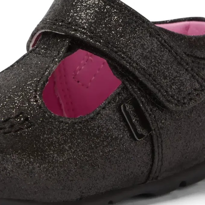 Baby Kick T Glitter Textile Negro