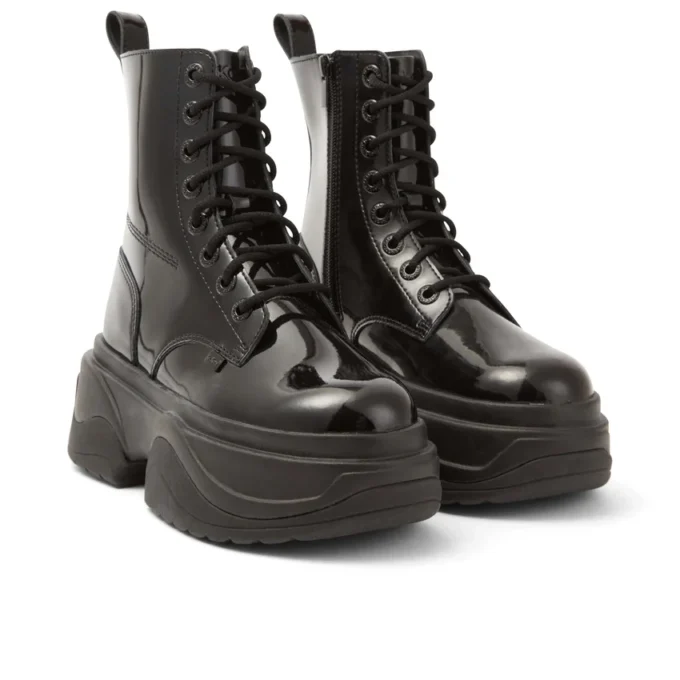 Bota Kade unisex para adulto, charol negro