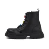 Bota Kenzi para niñas, piel con adorno, negro