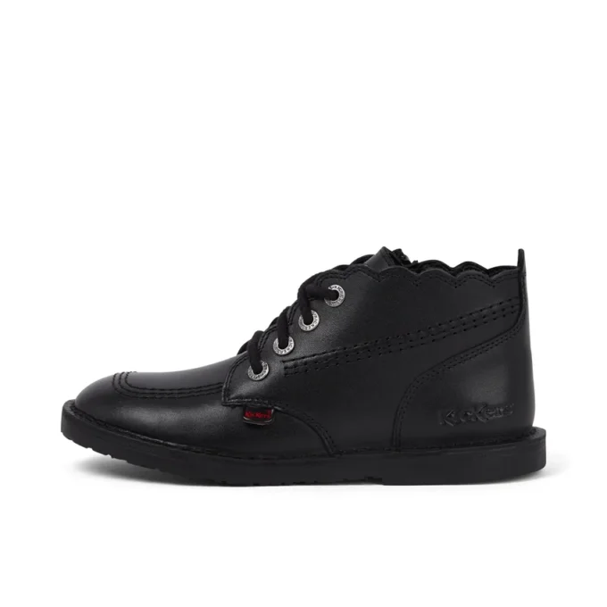 Botas Adlar Hi Scallop de piel para niñas, color negro