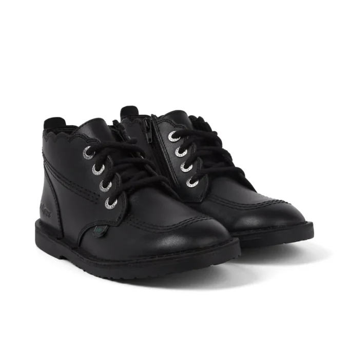 Botas Adlar Hi Scallop de piel para niñas, color negro