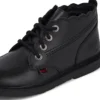 Botas Adlar Hi Scallop de piel para niñas, color negro