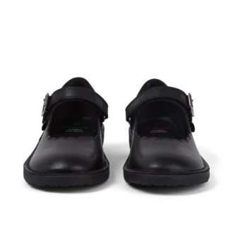 Botas Adlar MJ de piel festoneada para niñas, en negro