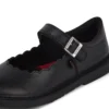 Botas Adlar MJ de piel festoneada para niñas, en negro