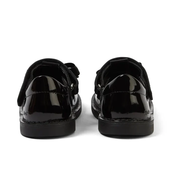 Botas Adlar T Bar Bow de charol para niñas, en negro