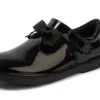 Botas Adlar T Bar Bow de charol para niñas, en negro