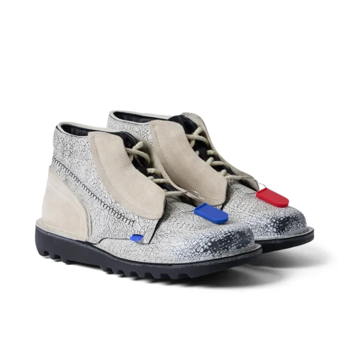 Botas de cuero ACW* Kick Hi unisex para adultos, color blanco