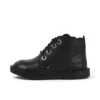 Botas de piel Adlar Hi Scallop para niñas pequeñas, color negro