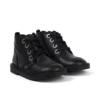 Botas de piel Adlar Hi Scallop para niñas pequeñas, color negro