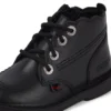 Botas de piel Adlar Hi Scallop para niñas pequeñas, color negro