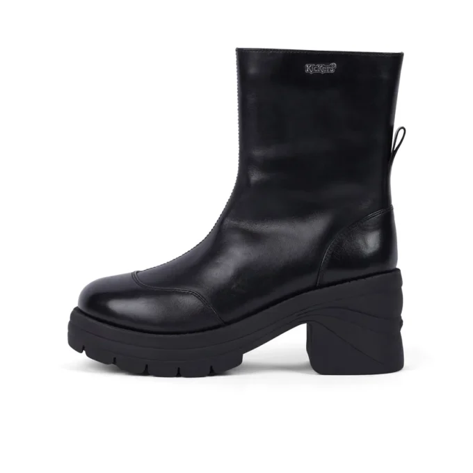 Botas Edie para mujer, de cuero negro