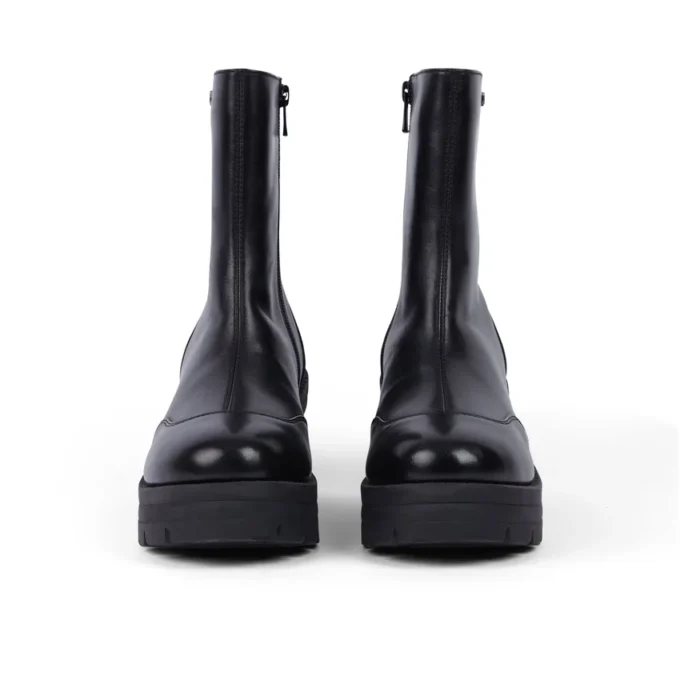 Botas Edie para mujer, de cuero negro