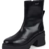 Botas Edie para mujer, de cuero negro