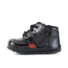 Botas Kick Hi B Hi Zip de charol para bebé, en negro