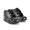 Botas Kick Hi B Hi Zip de charol para bebé, en negro