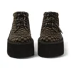 Botas Kick Hi con plataforma de cuero para adultos unisex, negro/caqui