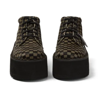 Botas Kick Hi con plataforma de cuero para adultos unisex, negro/caqui