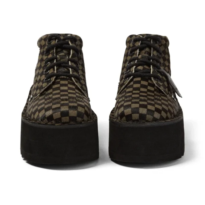 Botas Kick Hi con plataforma de cuero para adultos unisex, negro/caqui