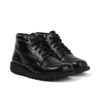Botas Kick Hi Croc de cuero para adultos unisex, color negro