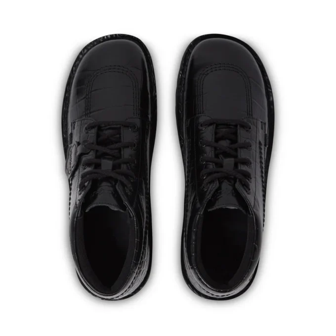 Botas Kick Hi Croc de cuero para adultos unisex, color negro