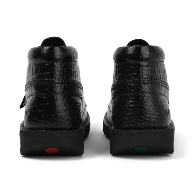 Botas Kick Hi Croc de cuero para adultos unisex, color negro