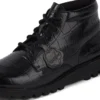 Botas Kick Hi Croc de cuero para adultos unisex, color negro