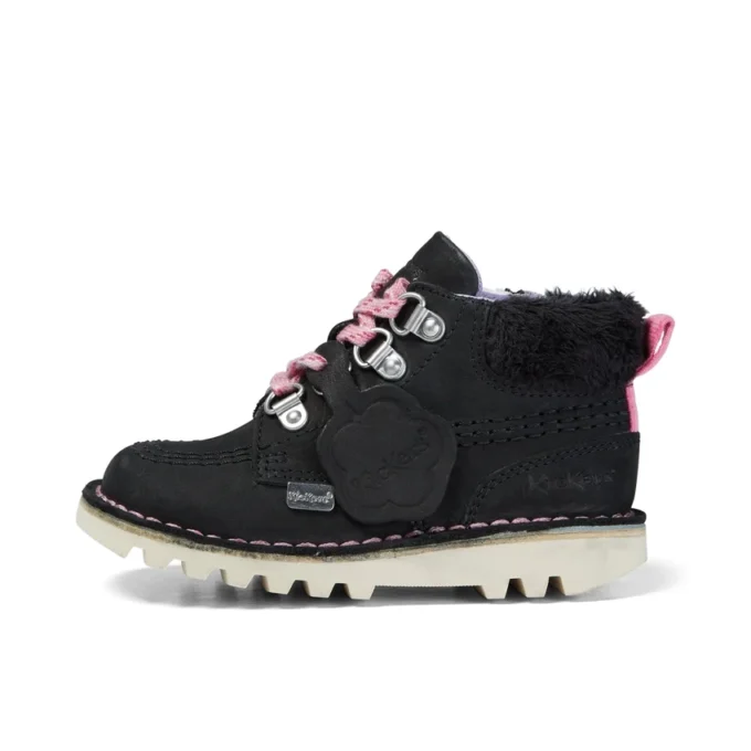 Botas Kick Hi de nubuck para niñas, color negro