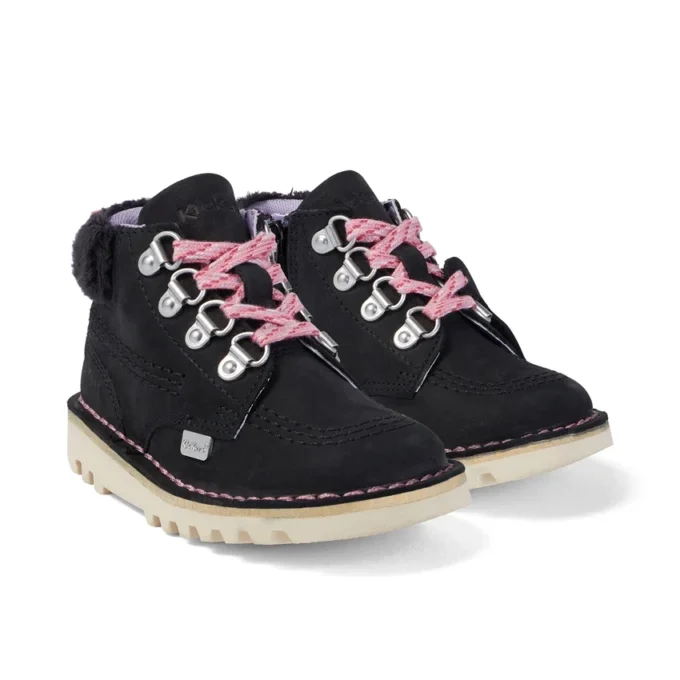 Botas Kick Hi de nubuck para niñas, color negro