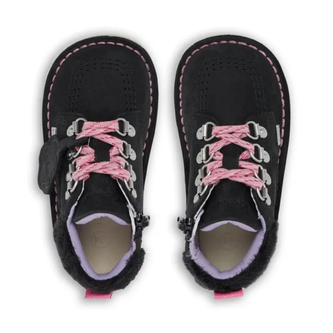 Botas Kick Hi de nubuck para niñas, color negro