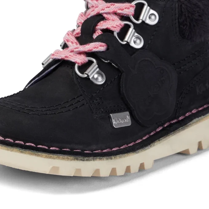 Botas Kick Hi de nubuck para niñas, color negro