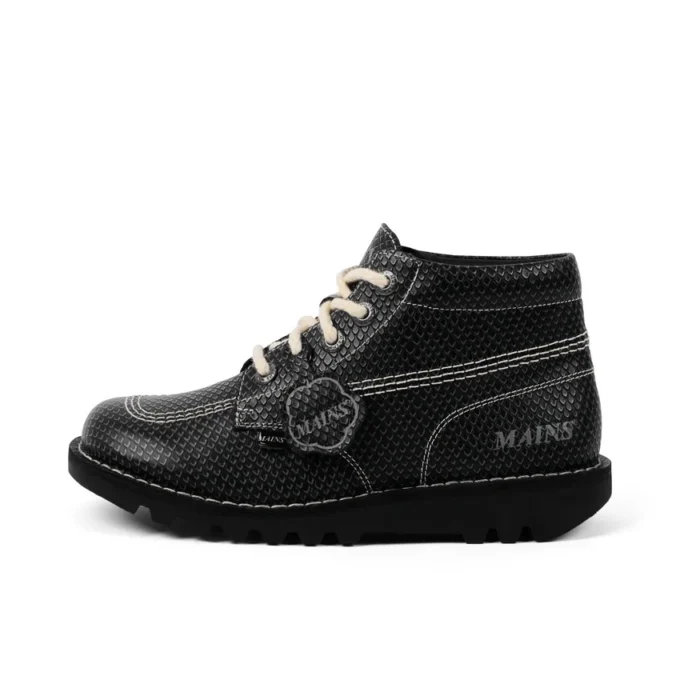 Botas Kick Hi de piel granulada para adultos unisex de Mains en gris