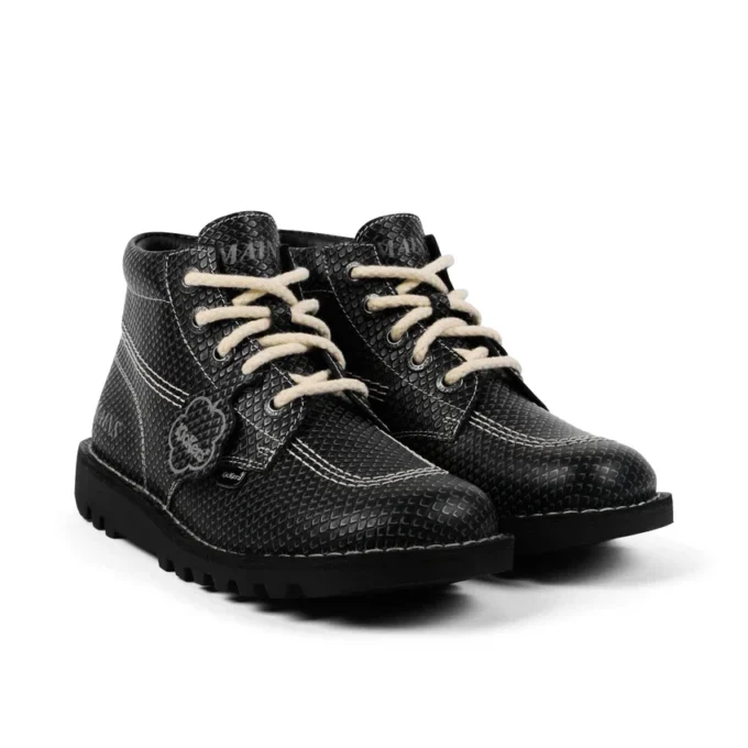 Botas Kick Hi de piel granulada para adultos unisex de Mains en gris