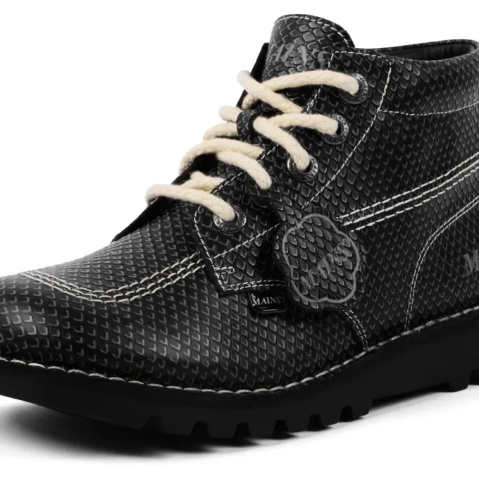 Botas Kick Hi de piel granulada para adultos unisex de Mains en gris