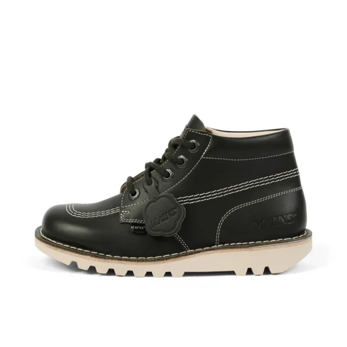 Botas Kick Hi de piel granulada para adultos unisex Mains verde oscuro