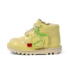 Botas Kick Hi Fruit de charol para bebé unisex, color amarillo