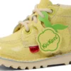 Botas Kick Hi Fruit de charol para bebé unisex, color amarillo