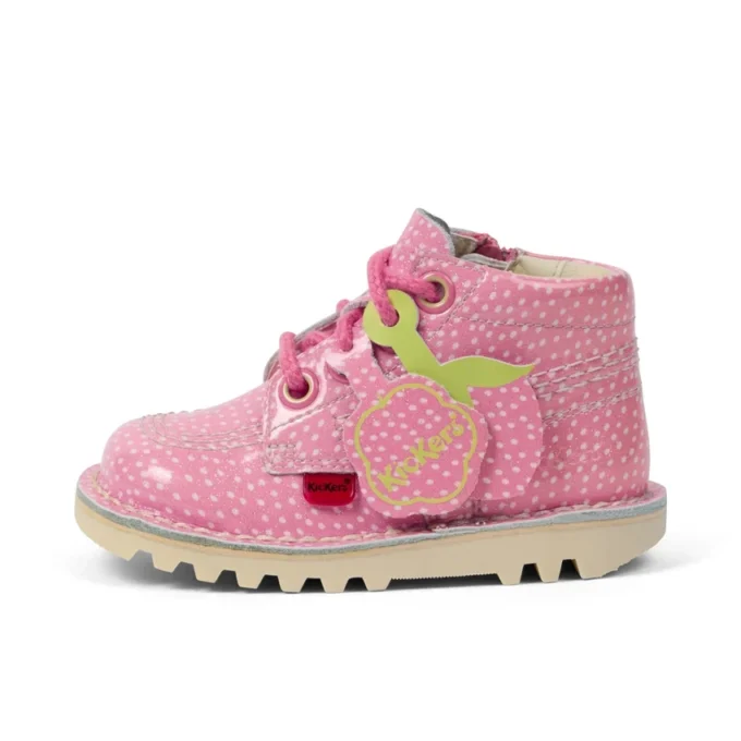 Botas Kick Hi Fruit de charol rosa unisex para bebés