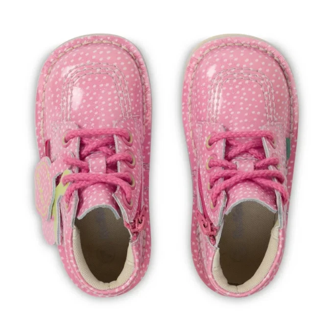 Botas Kick Hi Fruit de charol rosa unisex para bebés