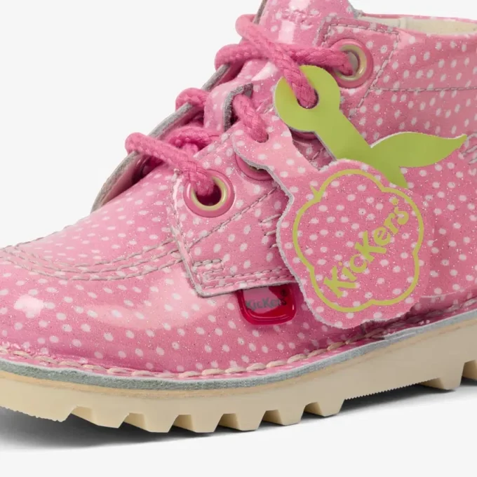 Botas Kick Hi Fruit de charol rosa unisex para bebés