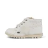 Botas Kick Hi Glitter para niños y niñas, blancas