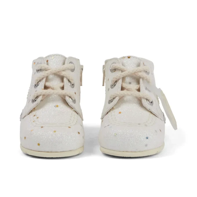 Botas Kick Hi Glitter unisex para bebé, blancas