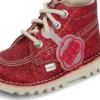 Botas Kick Hi Glitter unisex para bebé, color rojo