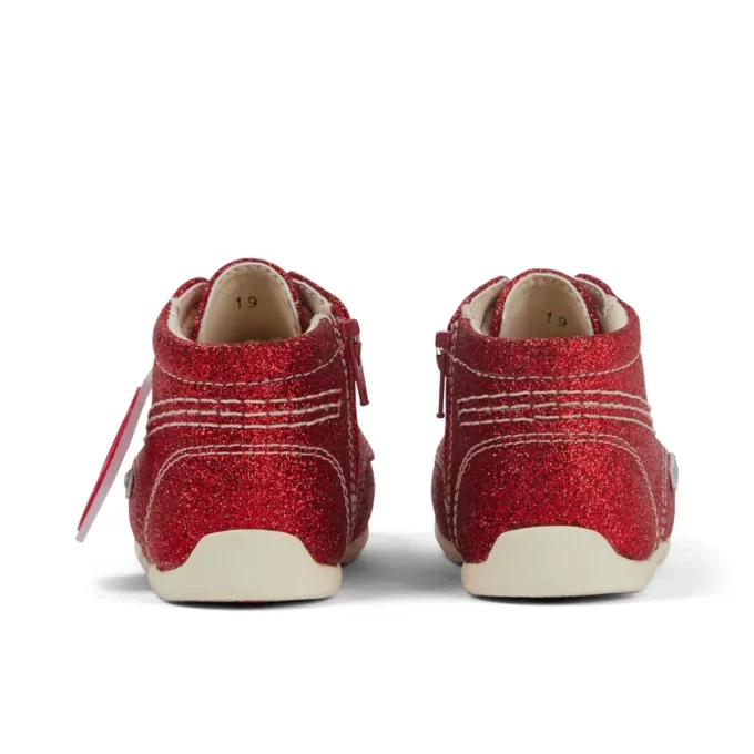 Botas Kick Hi Glitter unisex para bebé, rojas