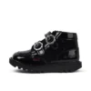 Botas Kick Hi Meadow de charol para niñas, color negro