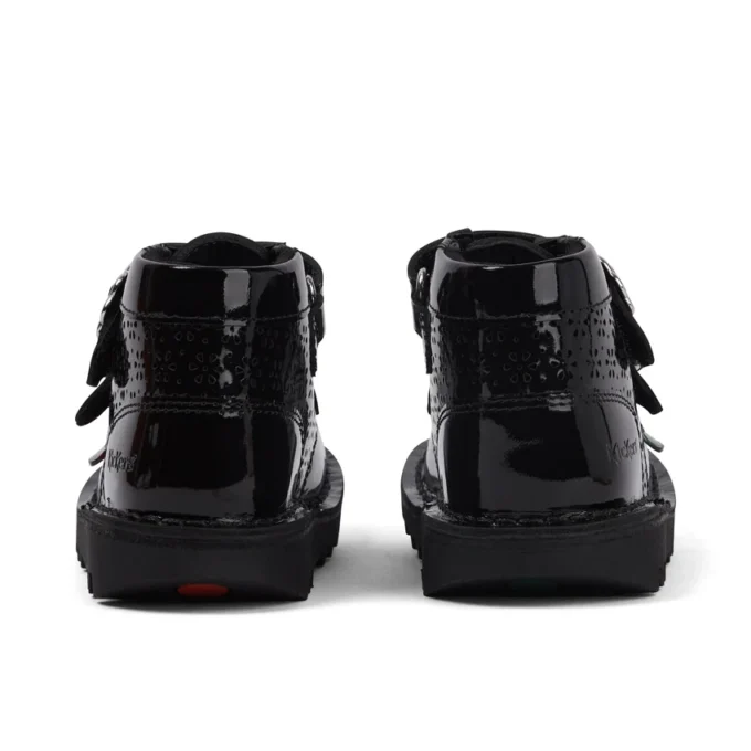 Botas Kick Hi Meadow de charol para niñas, color negro